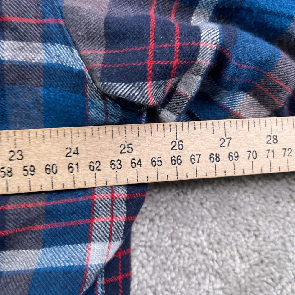 Burnside Shirt Jacket Mens 2XL Blue Plaid Quilted Lined Hooded Flannel Shacket